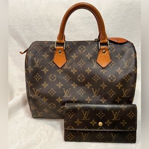 Louis Vuitton Speedy 30 monogram with Sarah wallet Bundle